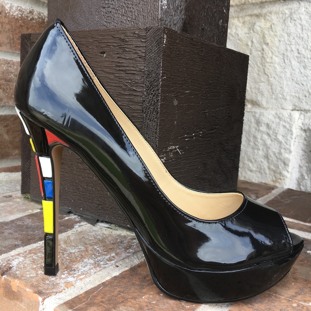 Top Heels Co Mackenzie Black Peep Toes
